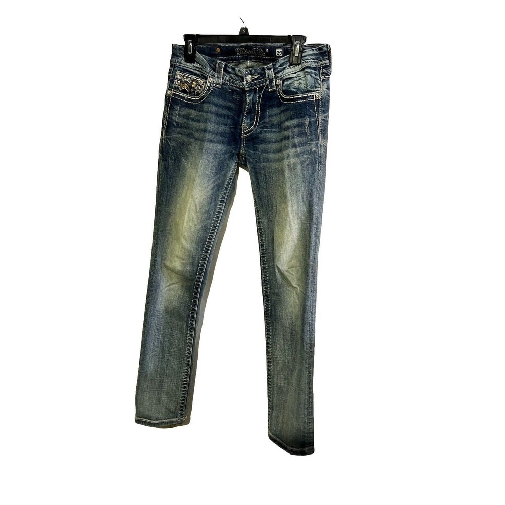 Miss Me Distressed Blue Skinny Jeans